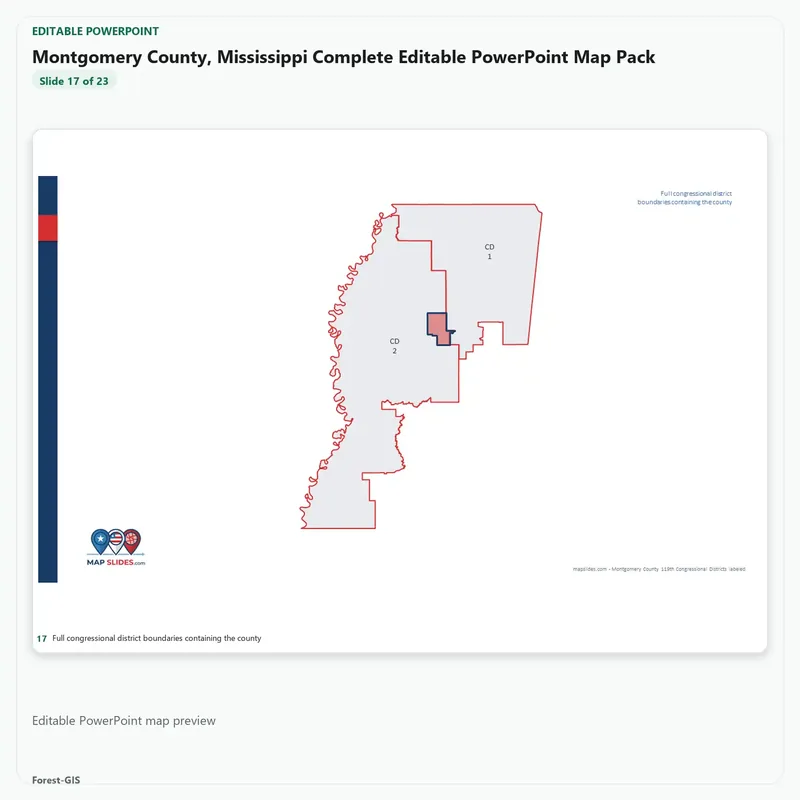 Montgomery County, Mississippi Editable Map Pack - Image 5