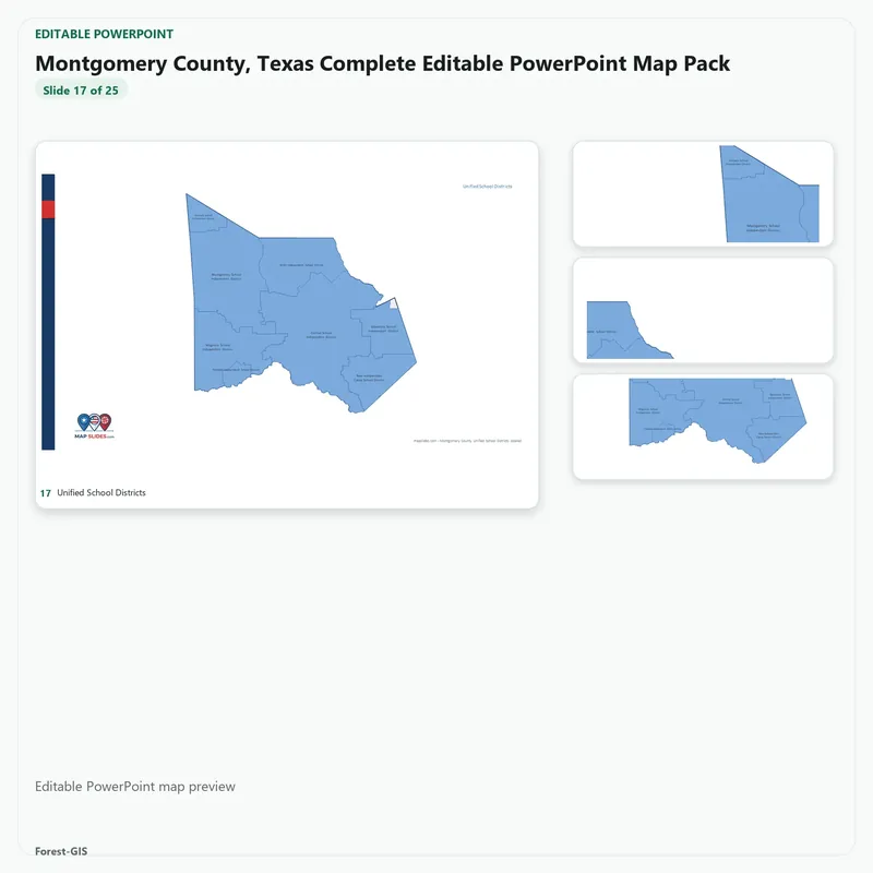 Montgomery County, Texas Editable Map Pack - Image 5