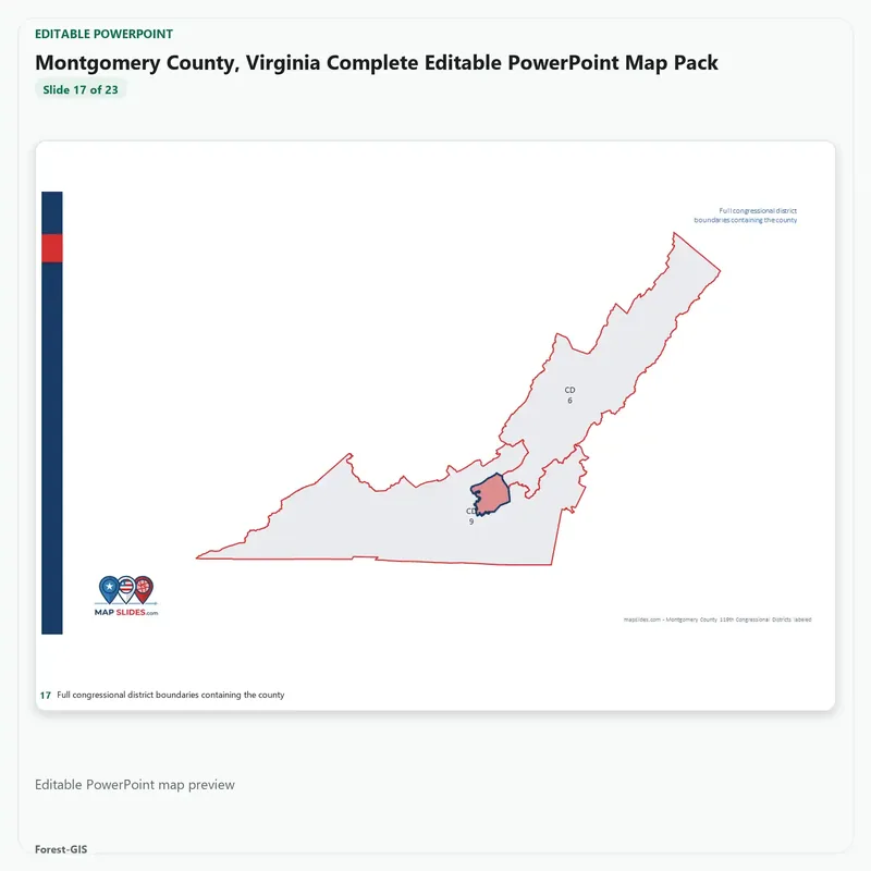 Montgomery County, Virginia Editable Map Pack - Image 5