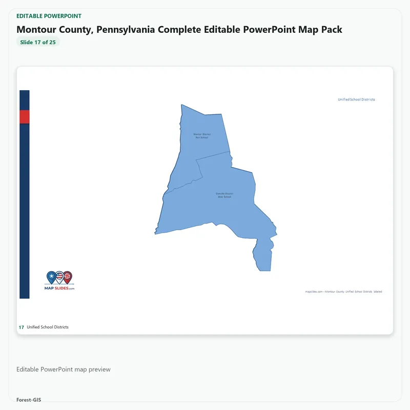 Montour County, Pennsylvania Editable Map Pack - Image 5