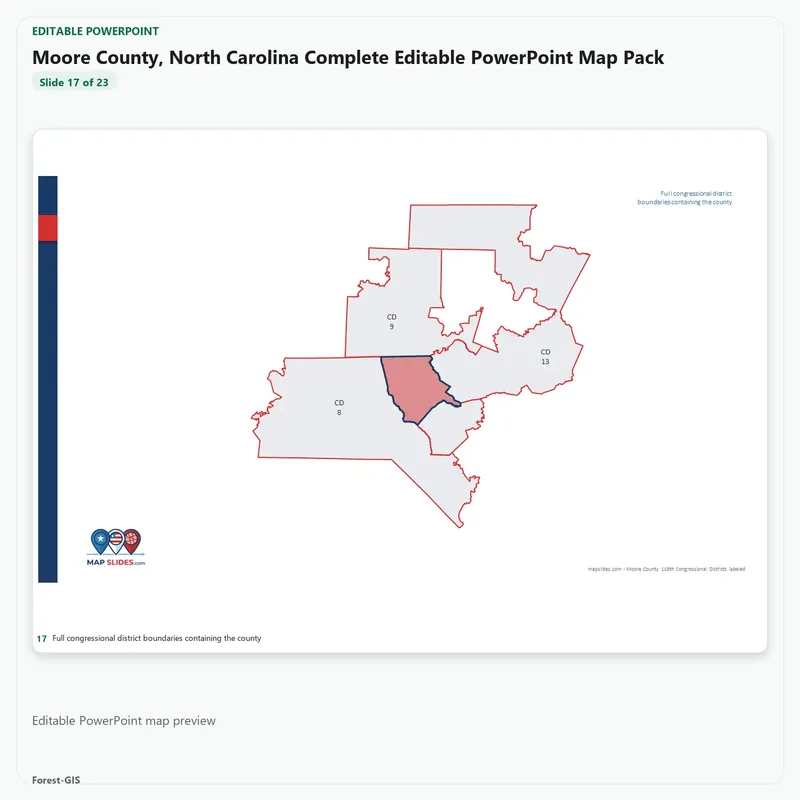 Moore County, North Carolina Editable Map Pack - Image 5