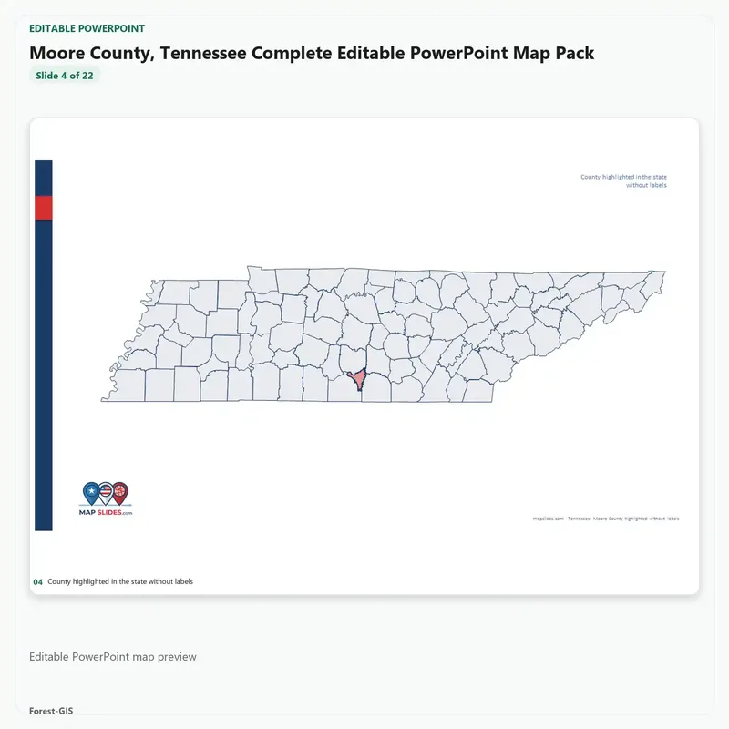 Moore County, Tennessee Editable Map Pack - Image 4