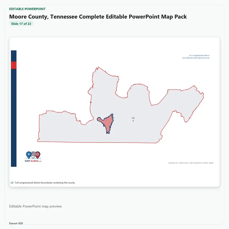 Moore County, Tennessee Editable Map Pack - Image 5