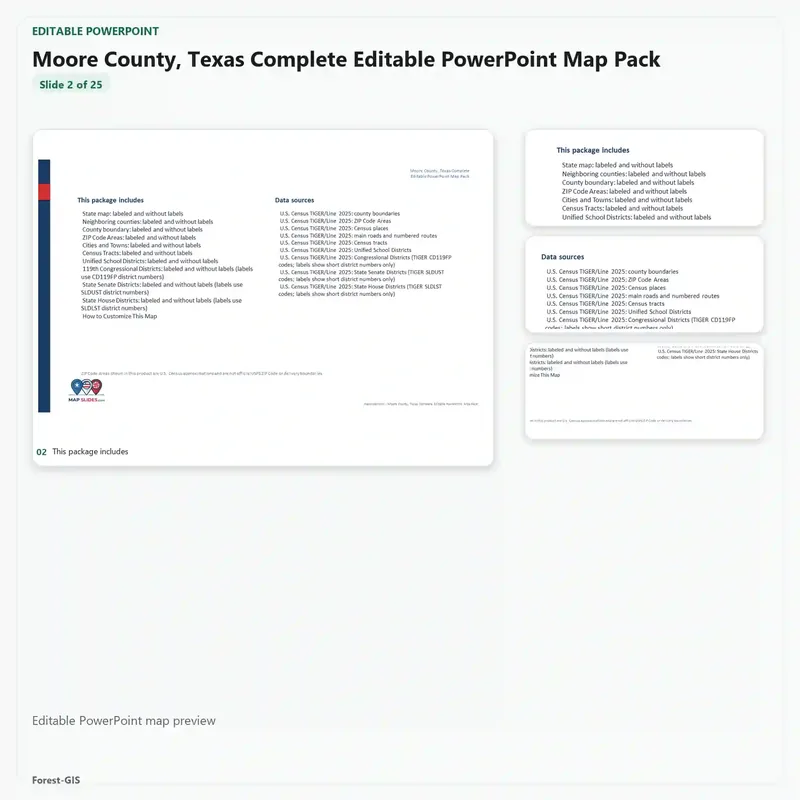 Moore County, Texas Editable Map Pack - Image 3