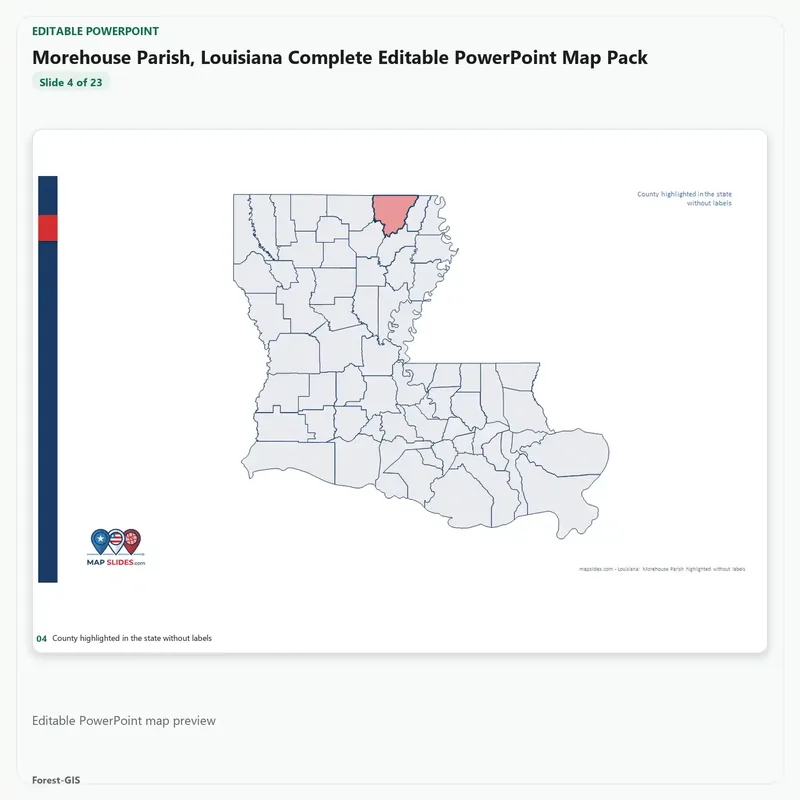 Morehouse Parish, Louisiana Editable Map Pack - Image 4