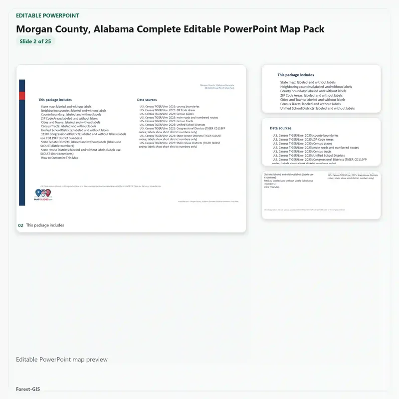 Morgan County, Alabama Editable Map Pack - Image 3