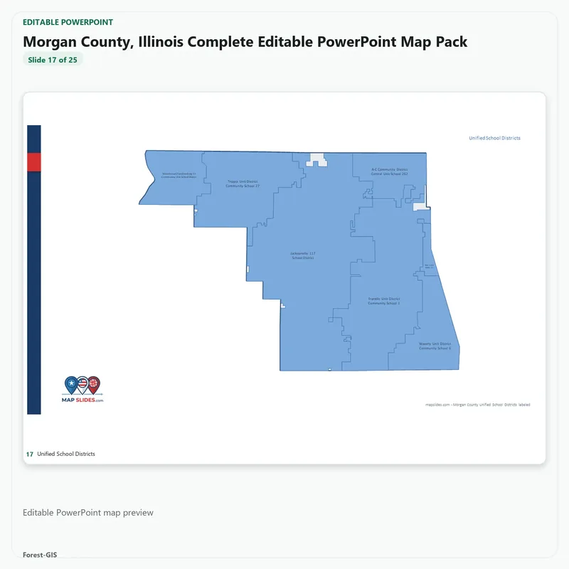 Morgan County, Illinois Editable Map Pack - Image 5