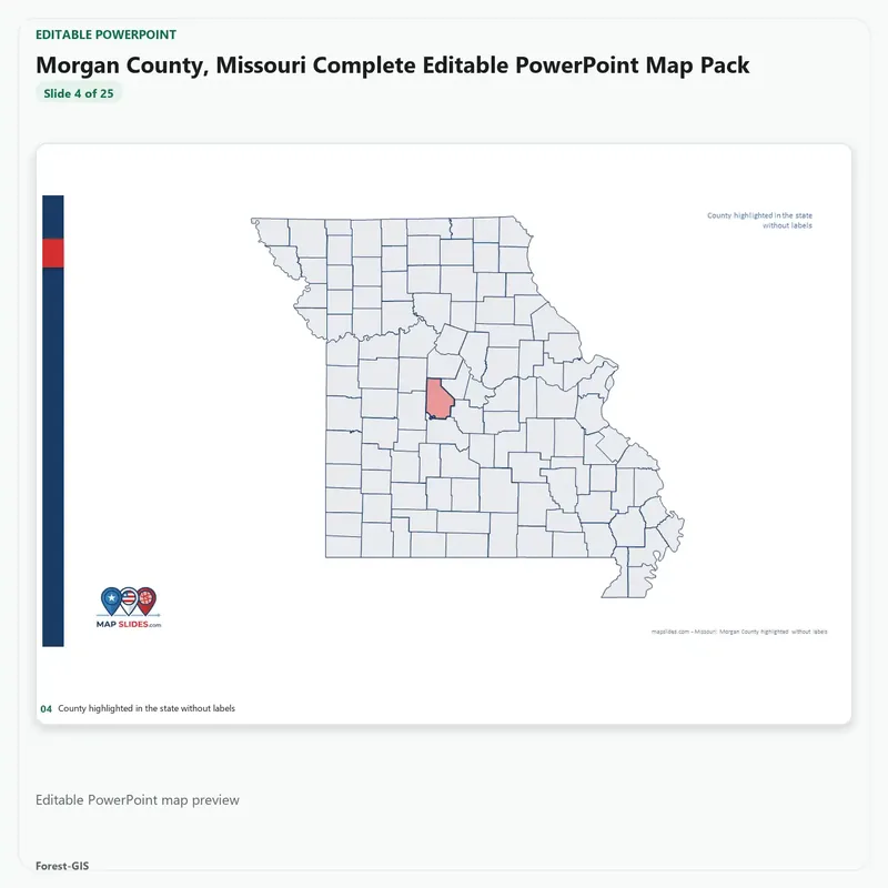 Morgan County, Missouri Editable Map Pack - Image 4