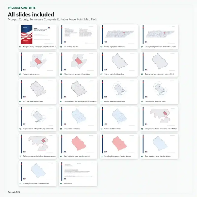 Morgan County, Tennessee Editable Map Pack - Image 2