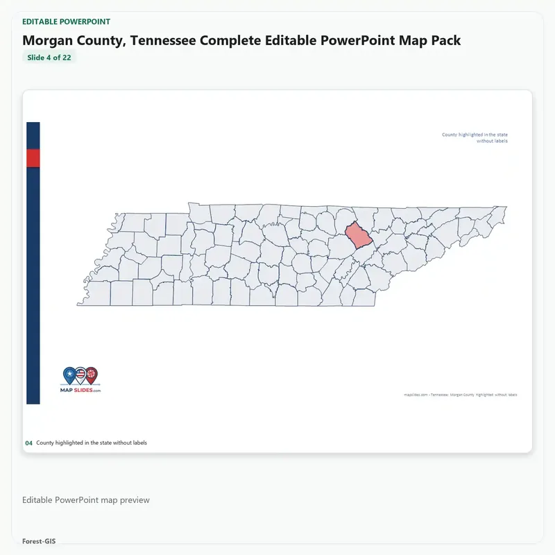 Morgan County, Tennessee Editable Map Pack - Image 4