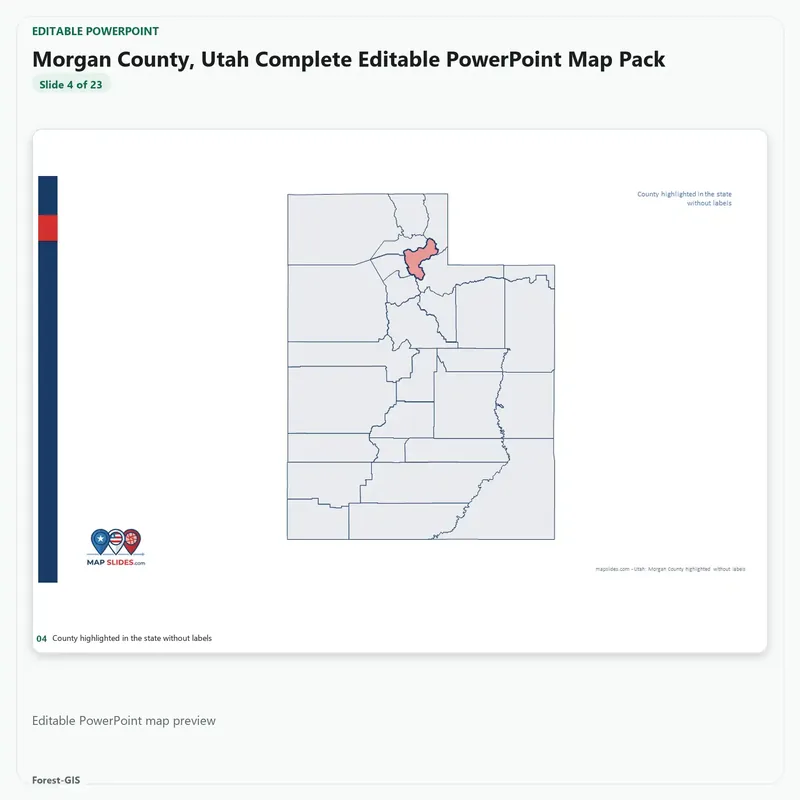 Morgan County, Utah Editable Map Pack - Image 4