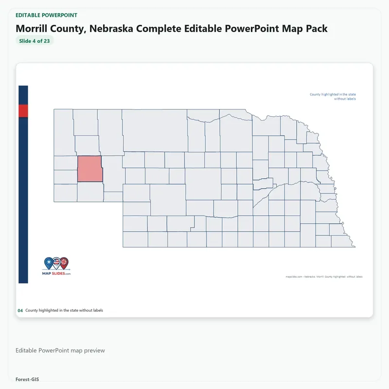 Morrill County, Nebraska Editable Map Pack - Image 4