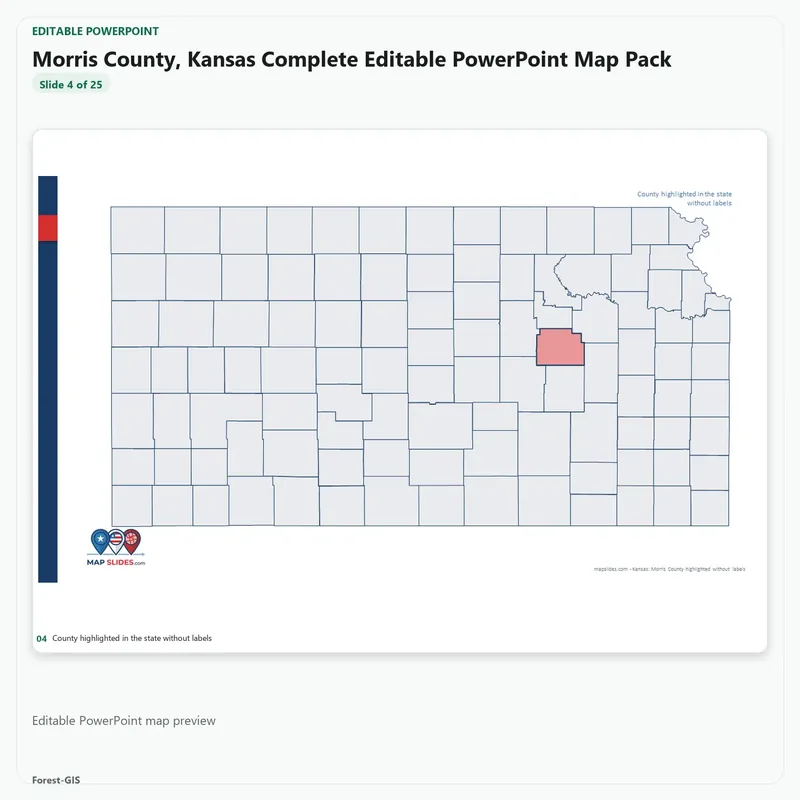 Morris County, Kansas Editable Map Pack - Image 4