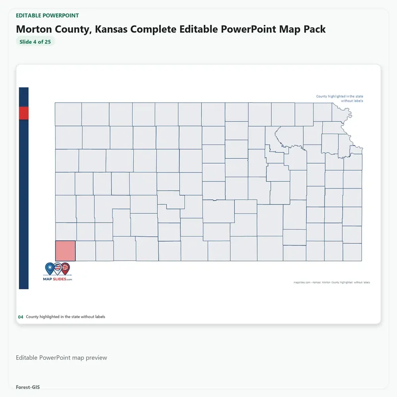 Morton County, Kansas Editable Map Pack - Image 4