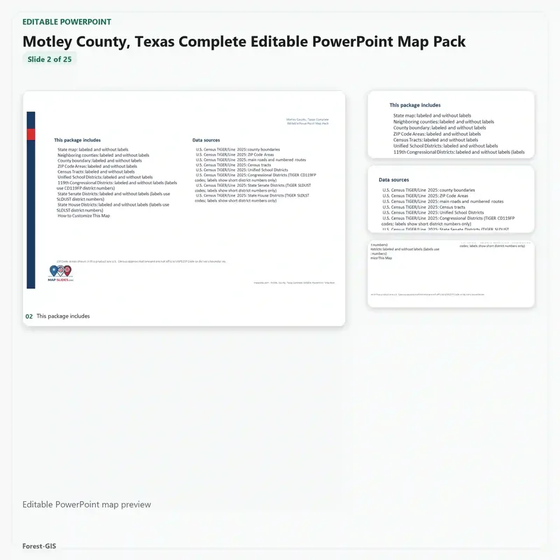 Motley County, Texas Editable Map Pack - Image 3