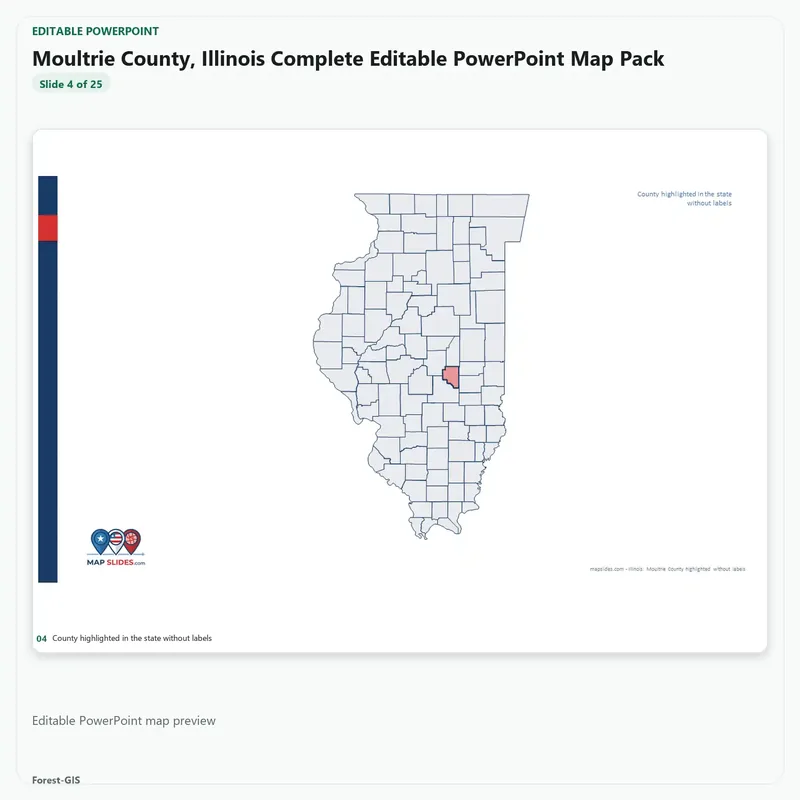 Moultrie County, Illinois Editable Map Pack - Image 4