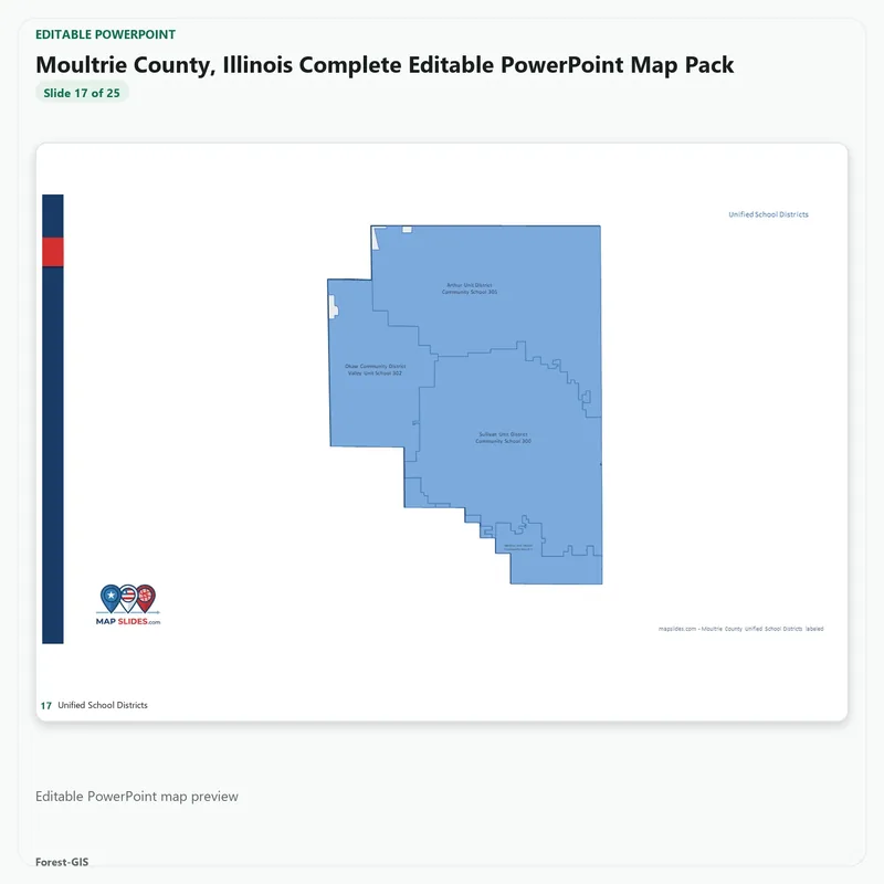 Moultrie County, Illinois Editable Map Pack - Image 5