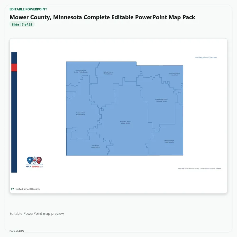 Mower County, Minnesota Editable Map Pack - Image 5
