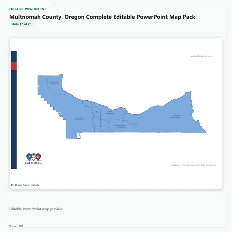 Multnomah County, Oregon Editable Map Pack - Image 5