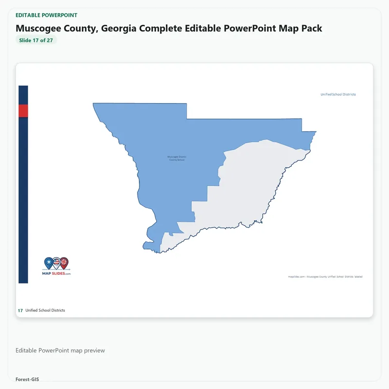 Muscogee County, Georgia Editable Map Pack - Image 5