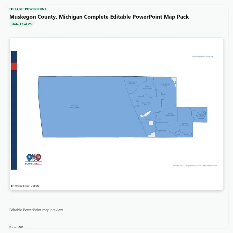 Muskegon County, Michigan Editable Map Pack - Image 5