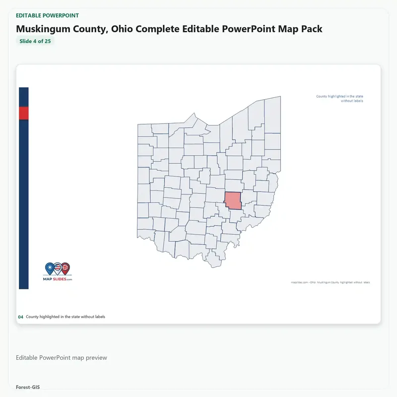 Muskingum County, Ohio Editable Map Pack - Image 4