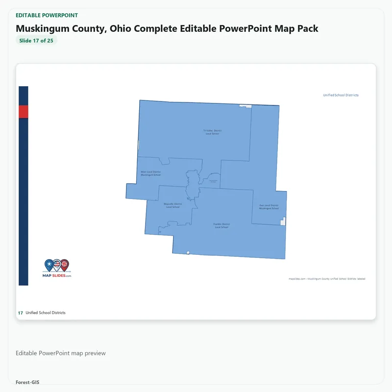 Muskingum County, Ohio Editable Map Pack - Image 5