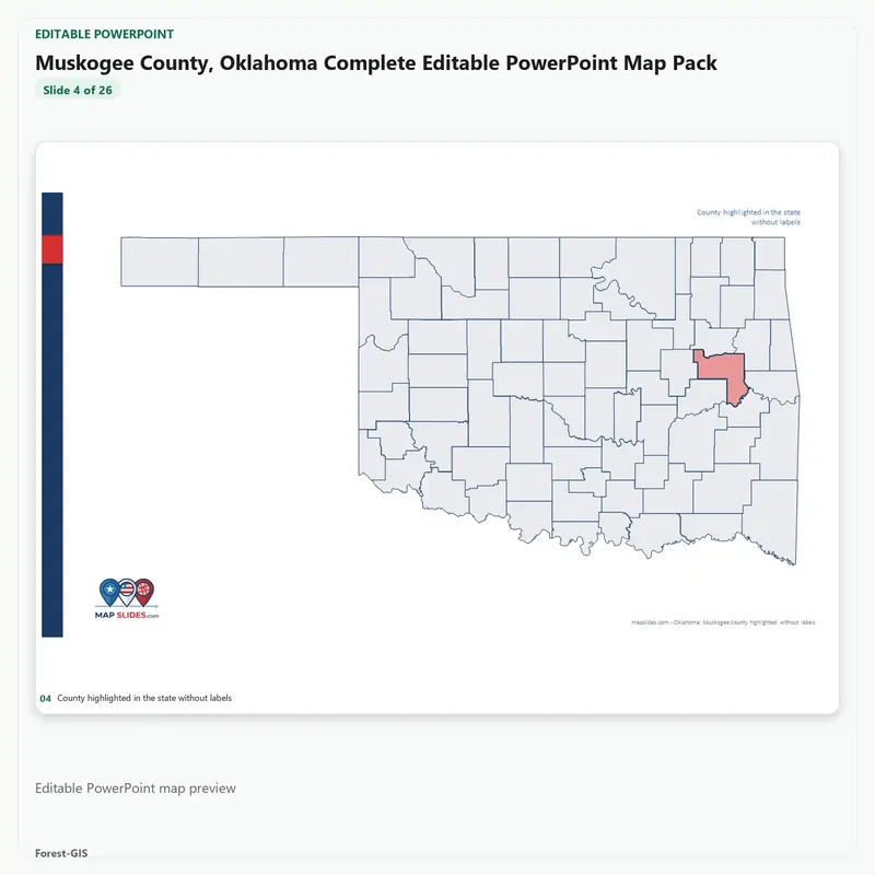 Muskogee County, Oklahoma Editable Map Pack - Image 4