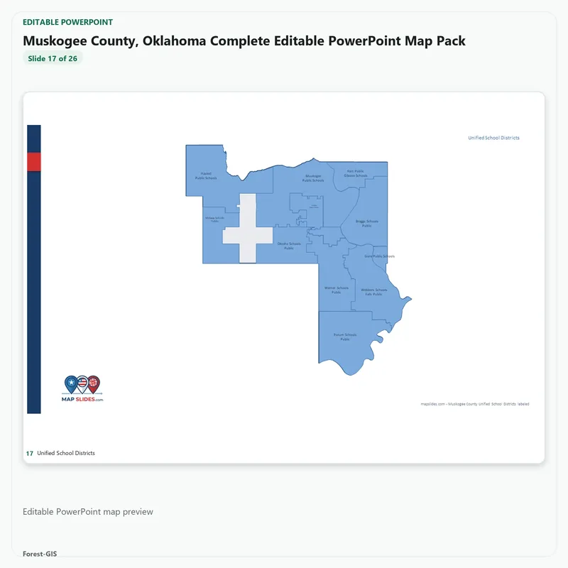 Muskogee County, Oklahoma Editable Map Pack - Image 5