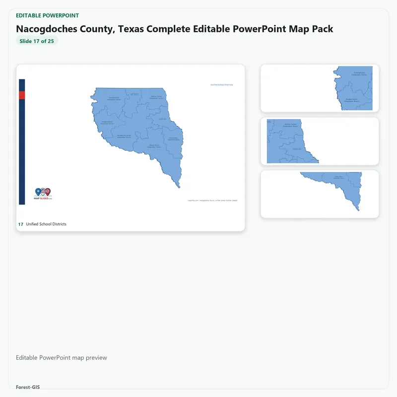 Nacogdoches County, Texas Editable Map Pack - Image 5