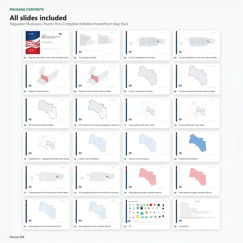 Naguabo Municipio, Puerto Rico Editable Map Pack - Image 2