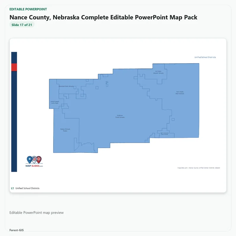 Nance County, Nebraska Editable Map Pack - Image 5