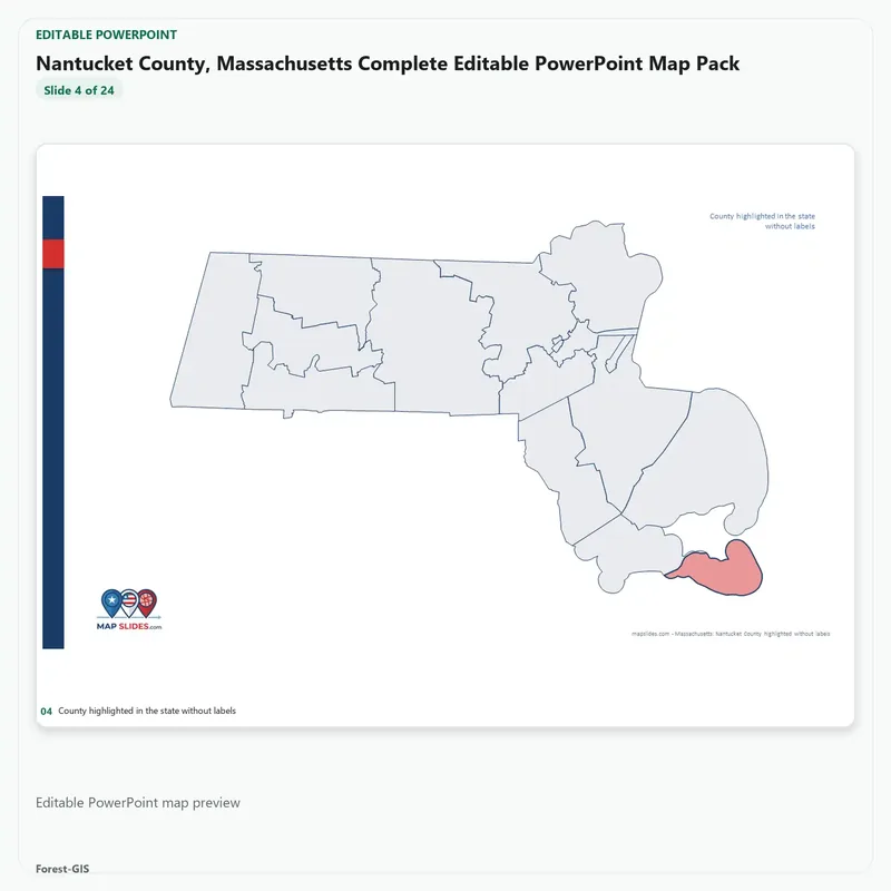 Nantucket County, Massachusetts Editable Map Pack - Image 4