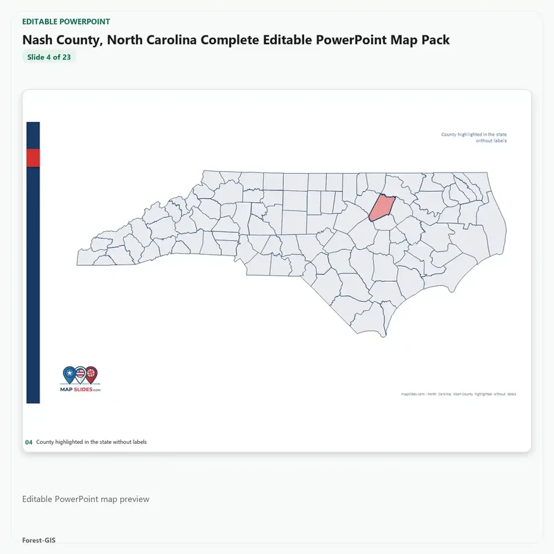 Nash County, North Carolina Editable Map Pack - Image 4