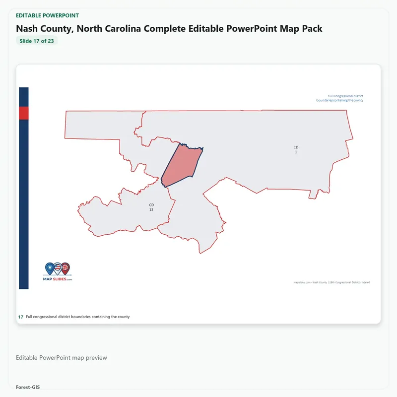 Nash County, North Carolina Editable Map Pack - Image 5