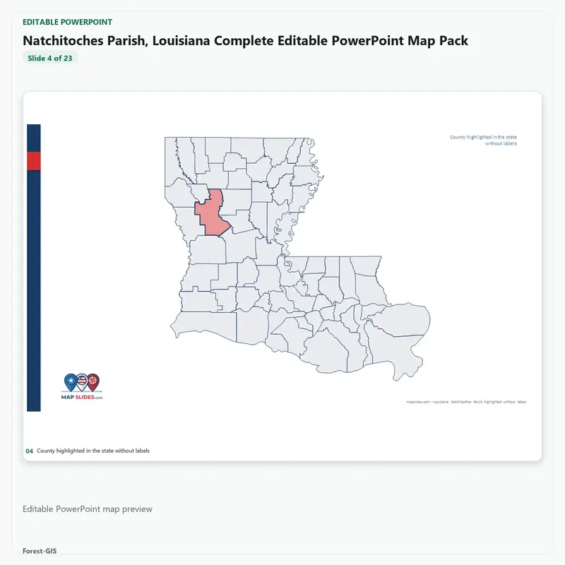 Natchitoches Parish, Louisiana Editable Map Pack - Image 4