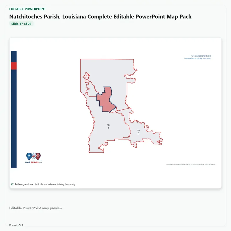 Natchitoches Parish, Louisiana Editable Map Pack - Image 5