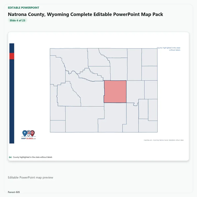 Natrona County, Wyoming Editable Map Pack - Image 4