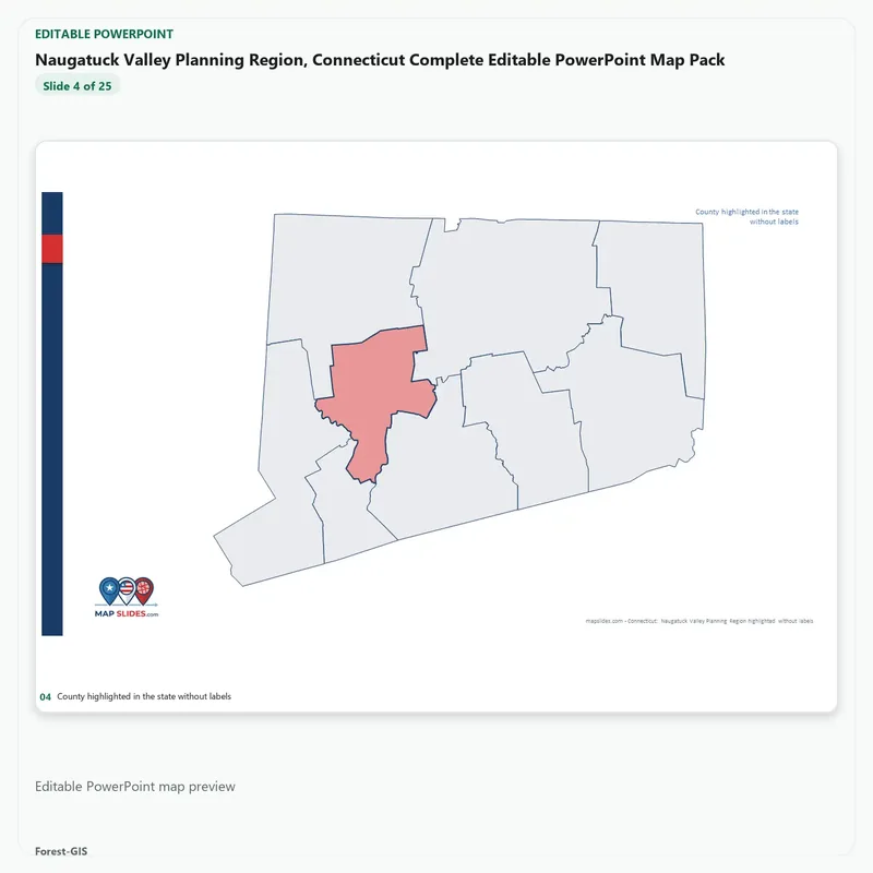 Naugatuck Valley Planning Region, Connecticut Editable Map Pack - Image 4