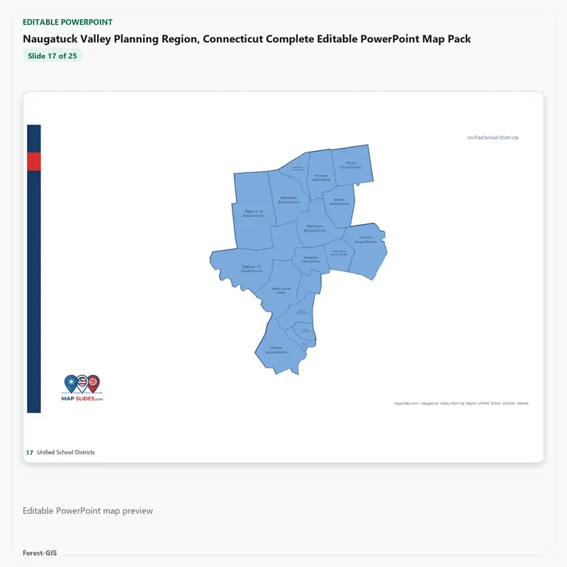 Naugatuck Valley Planning Region, Connecticut Editable Map Pack - Image 5