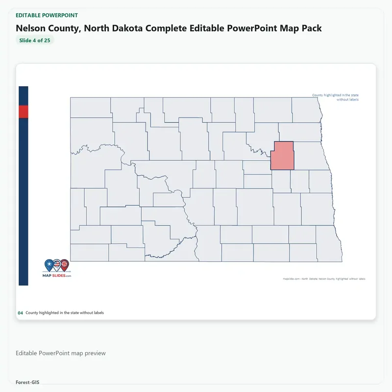 Nelson County, North Dakota Editable Map Pack - Image 4