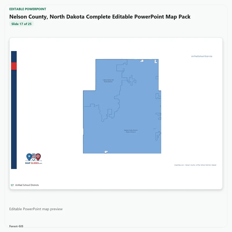 Nelson County, North Dakota Editable Map Pack - Image 5