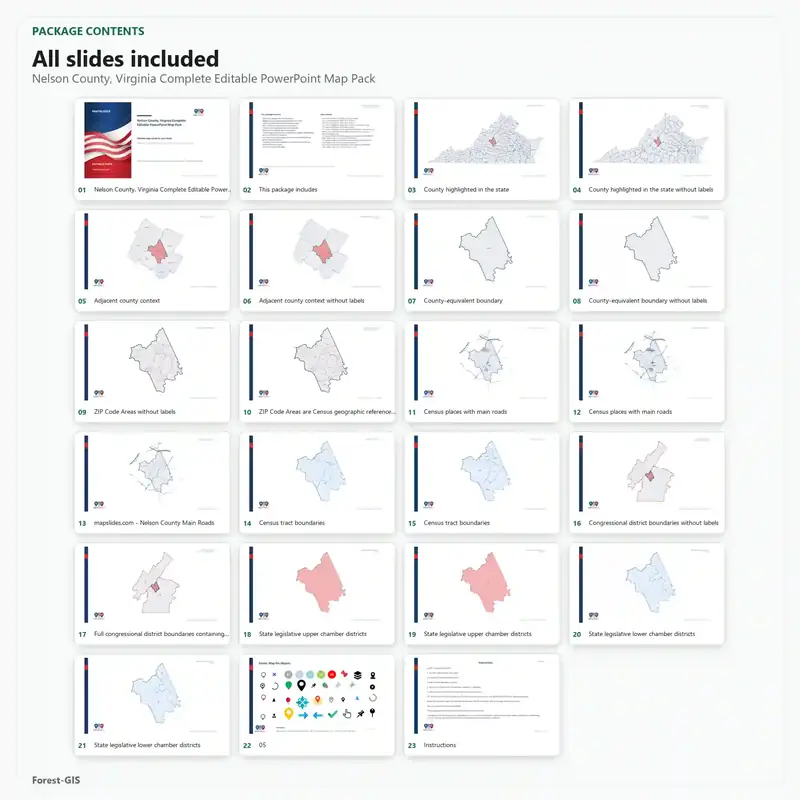 Nelson County, Virginia Editable Map Pack - Image 2