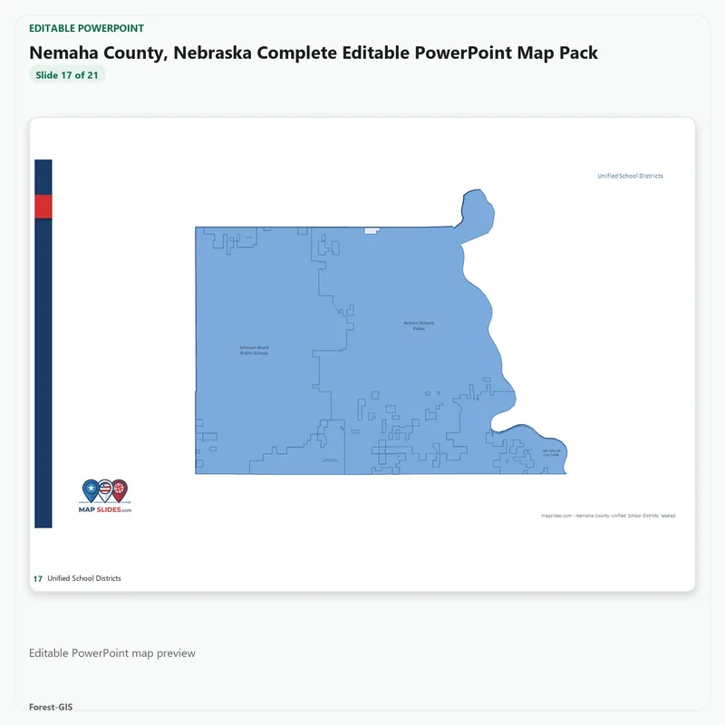 Nemaha County, Nebraska Editable Map Pack - Image 5