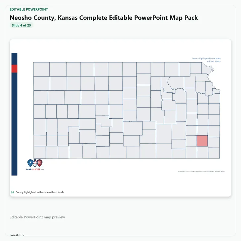 Neosho County, Kansas Editable Map Pack - Image 4