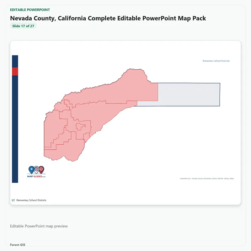 Nevada County, California Editable Map Pack - Image 5