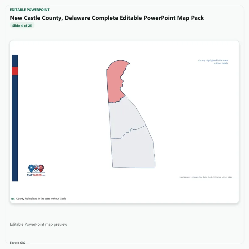 New Castle County, Delaware Editable Map Pack - Image 4