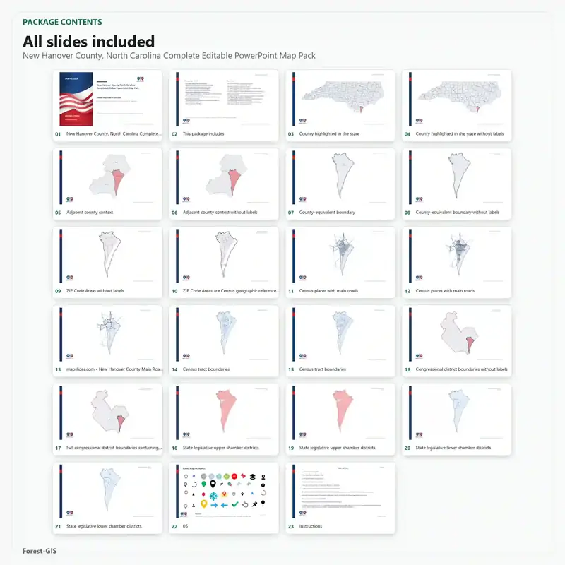 New Hanover County, North Carolina Editable Map Pack - Image 2