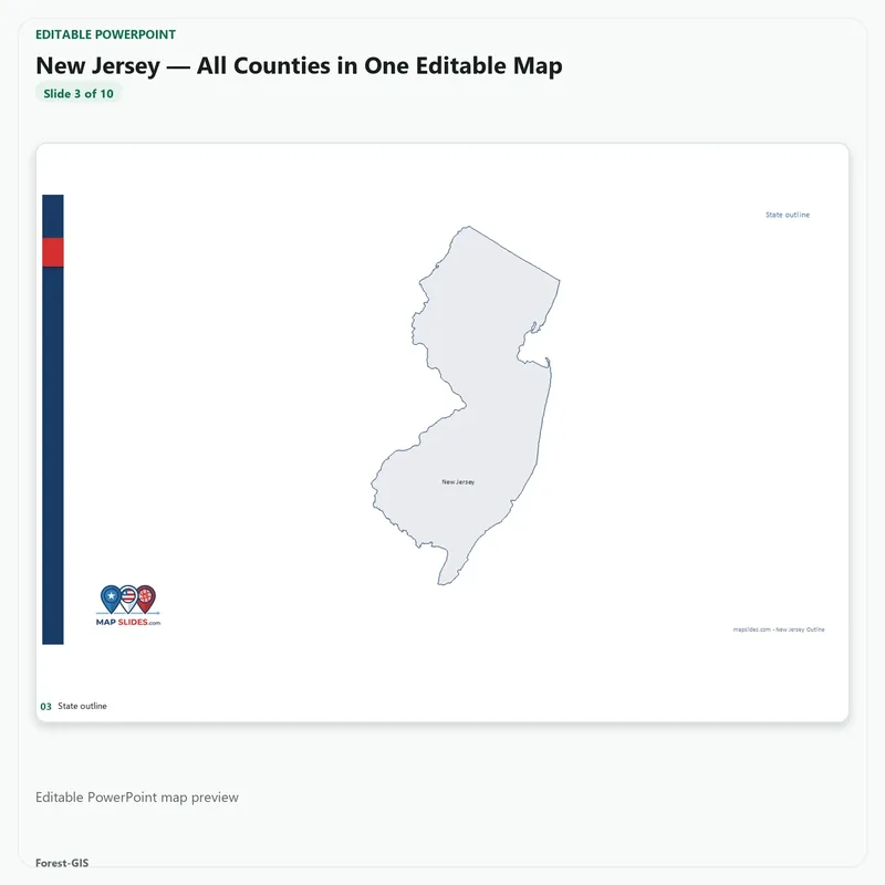 New Jersey — All Counties in One Editable Map - Image 2