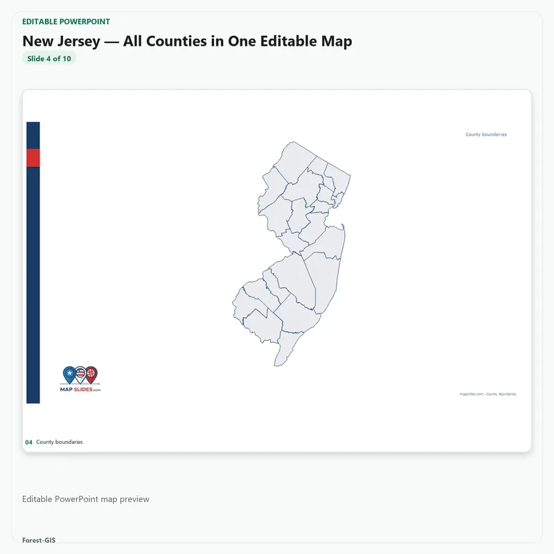 New Jersey — All Counties in One Editable Map - Image 5